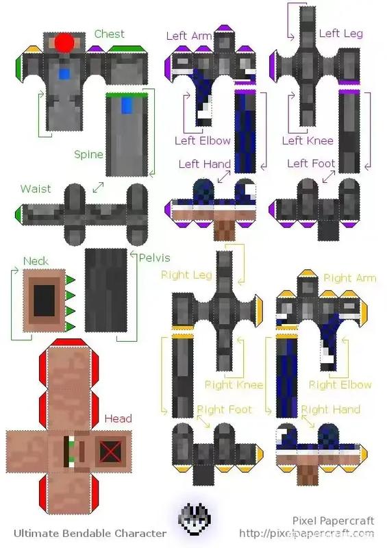 怎么用纸做我的世界史蒂夫 我的世界猪神皮肤展开图